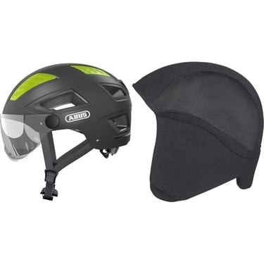 ABUS City Helmet Hyban 2.0 ACE - Bicycle helmet with visor, light, and ABS hard shell - for men and women - Grey (Titanium), on sale